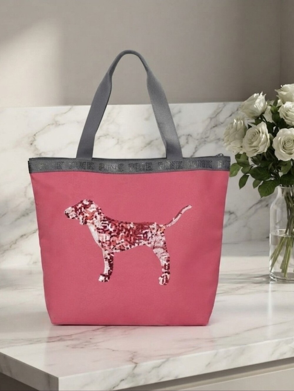 Victoria's Secret PINK Bling Large Sequin Dog Tote